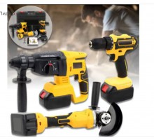 Набор инструментов 3 в 1 ЖЕЛТЫЙ 48v №2 (богарка, шуруповерт, перфоратор) (3)