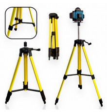 Штатив для лазерного уровня, треножник для нивелира 44-120 см, желтый (30)