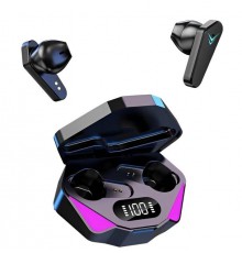 Беспроводные наушники X15 с Bluetooth и RGB подсветкой, черные (100)
