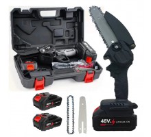 Аккумуляторная цепная мини пила с 2 акк 48v, 6" (-632) (10)