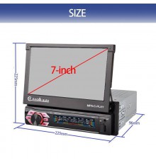 Автомагнитола 1DIN с выездным сенсорным 7" экраном, ОС Windows, магнитофон с Bluetooth AUX (10)