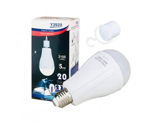 Светодиодная аккумуляторная лампа 3920, 20W, E27, 6500K (100)