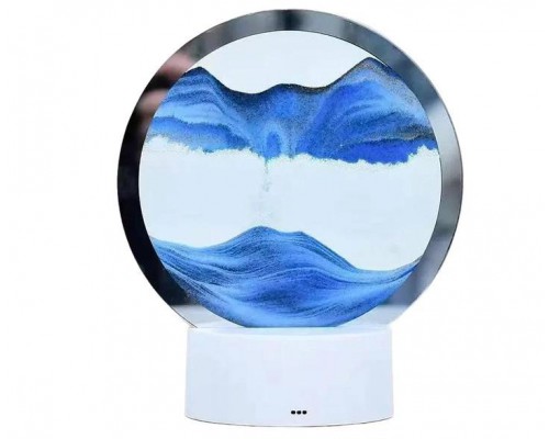 Настольная лампа-ночник с RBG подсветкой "Подвижный песок", голубой (30)
