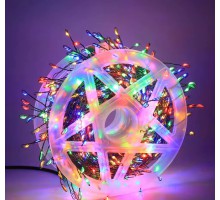 Гирлянда "Роса" серебристая проволока, с пультом д/у, RGB свет, 100 м, 2000 диодов (-200) (20)