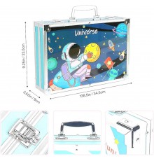 Набор для творчества "Астронавт" на 145 предметов в алюминиевом чемодане, синий (6)