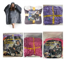Плед-толстовка с капюшоном Huggle Hoodie-2 (серый, фиолетовый, розовый) (40)
