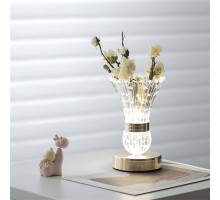 Хрустальная LED-лампа в виде вазы с цветами (40)