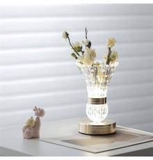 Хрустальная LED-лампа в виде вазы с цветами (40)