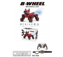 Интерактивный робот собака 8-wheel Mechanical Dog NO.1038 с пультом д/у и браслетом (24)
